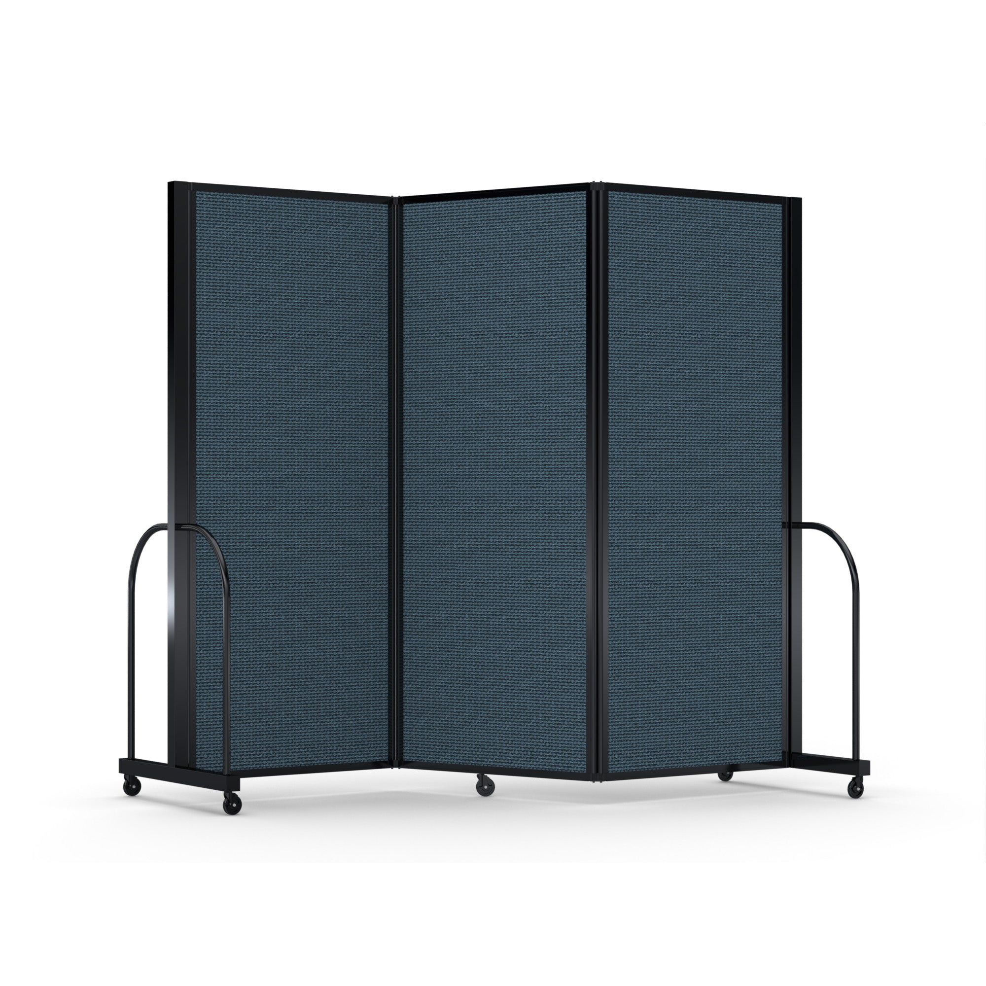 Screenflex Full Motion Divider, 6'10" x 8'7", Black Frame, Lake
