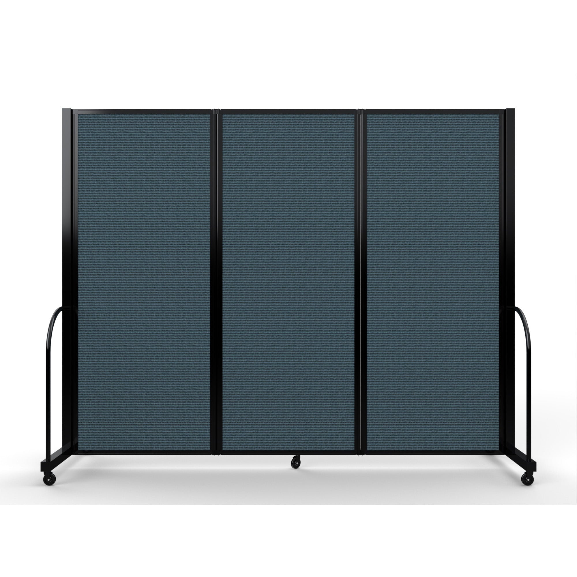 Screenflex Full Motion Divider, 6'10" x 8'7", Black Frame, Lake