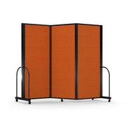 Screenflex Full Motion Divider, 6'10" x 8'7", Black Frame, Orange