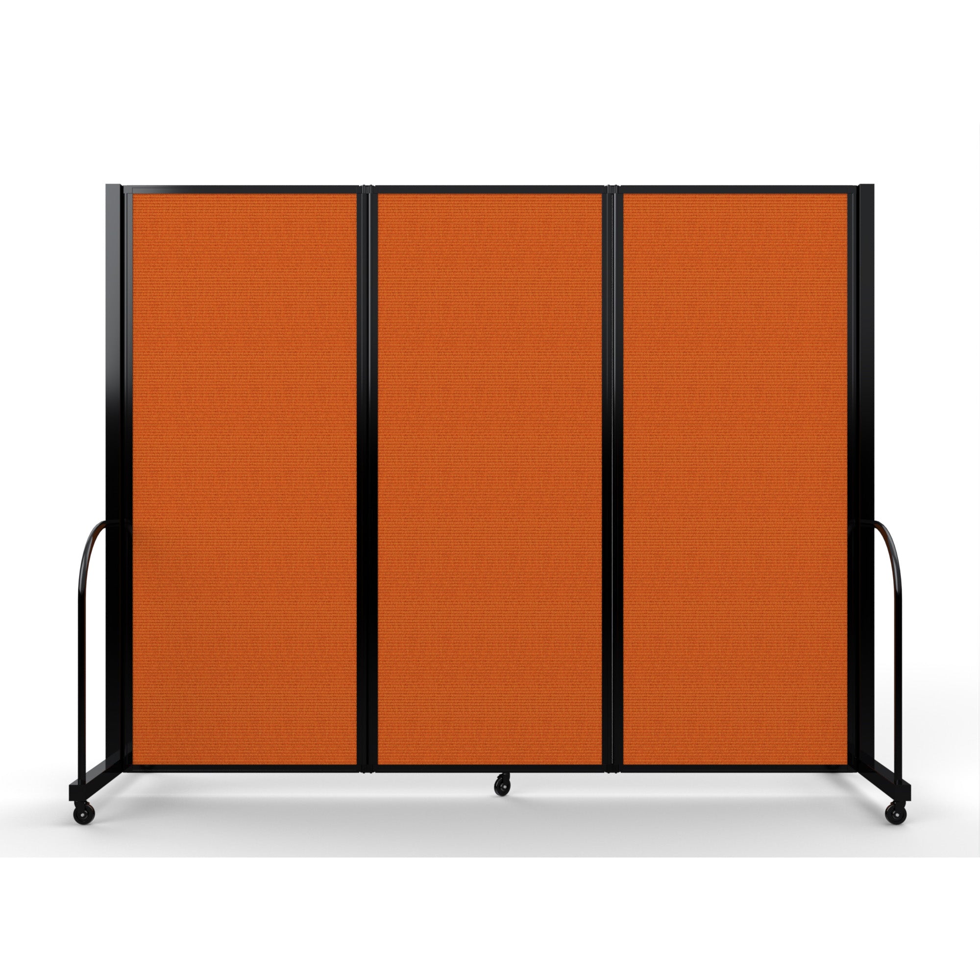 Screenflex Full Motion Divider, 6'10" x 8'7", Black Frame, Orange