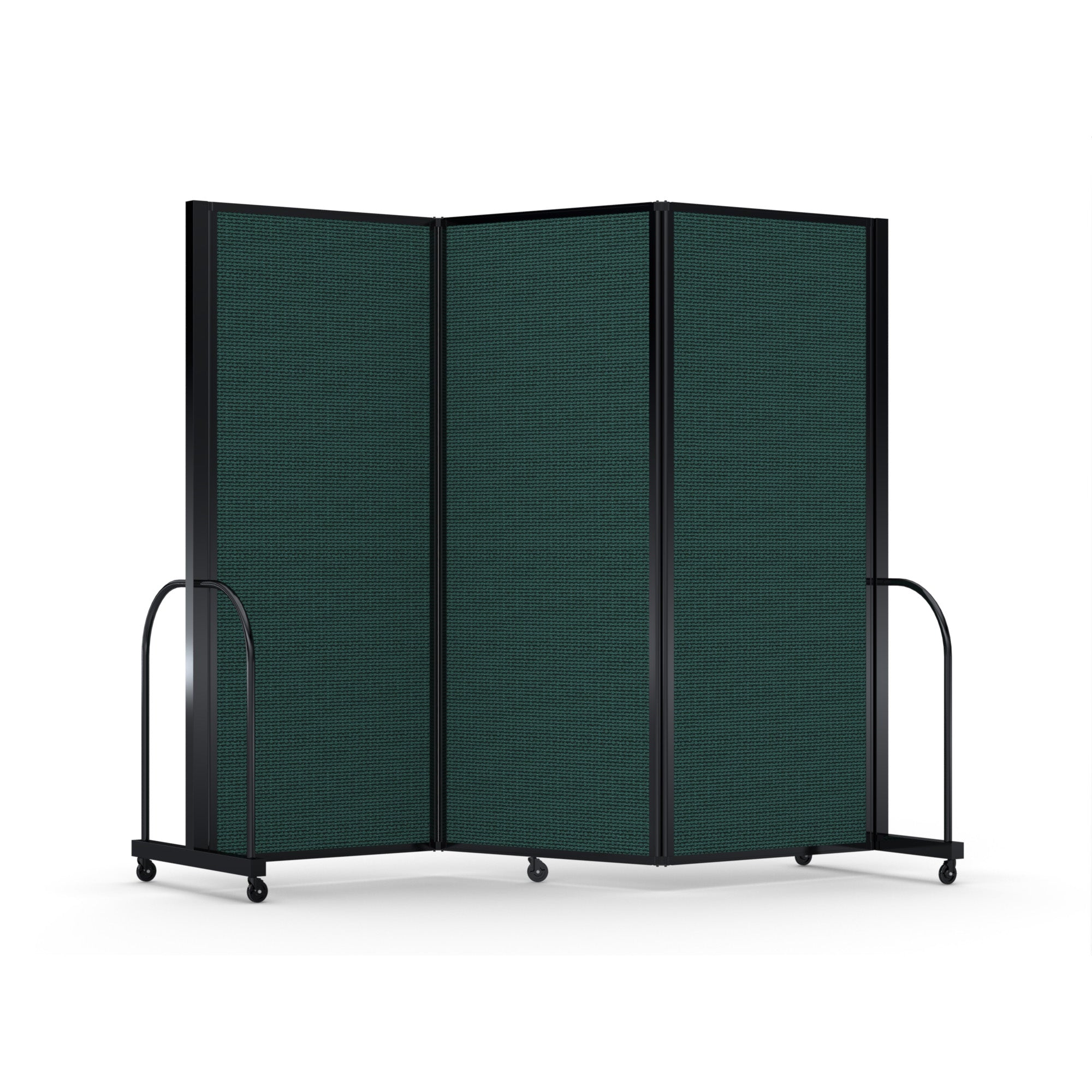 Screenflex Full Motion Divider, 6'10" x 8'7", Black Frame, Mallard