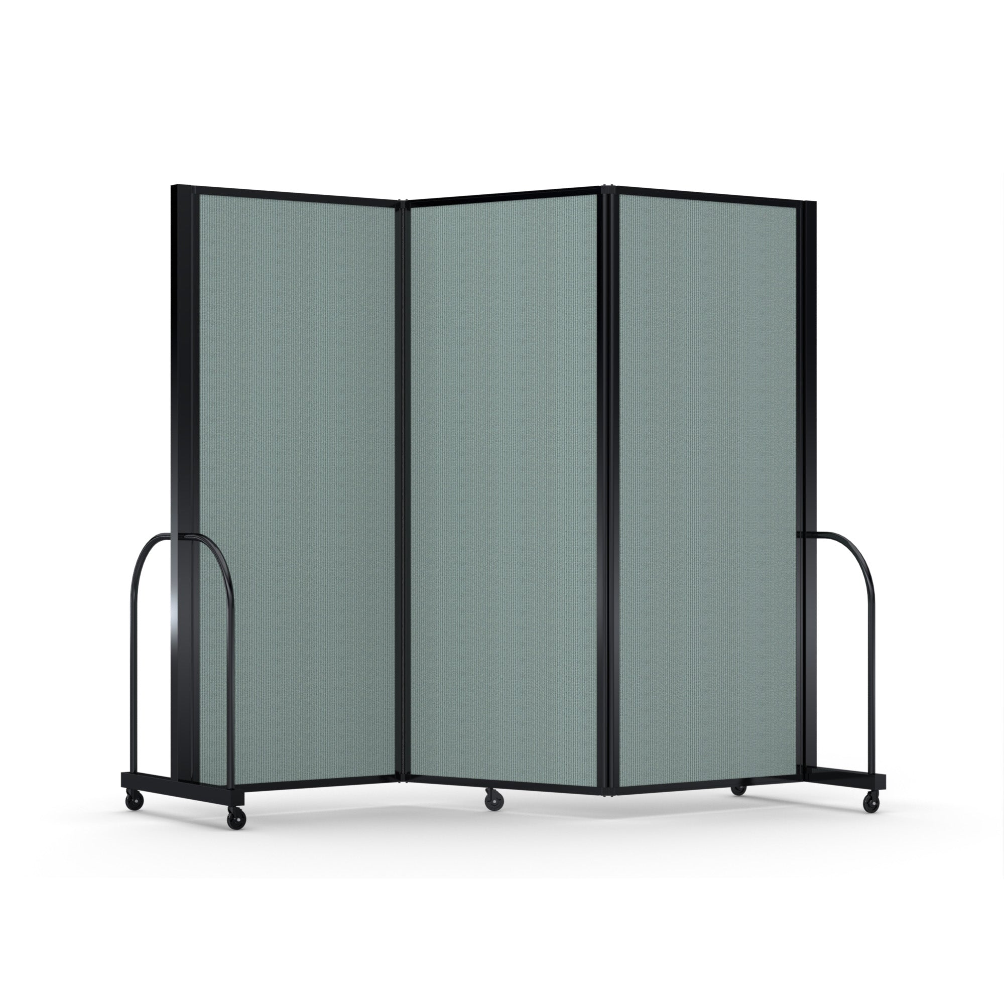 Screenflex Full Motion Divider, 6'10" x 8'7", Black Frame, Mallard