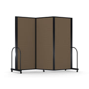 Screenflex Full Motion Divider, 6'10" x 8'7", Black Frame, Walnut