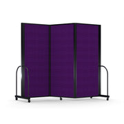 Screenflex Full Motion Divider, 6'10" x 8'7", Black Frame, Purple