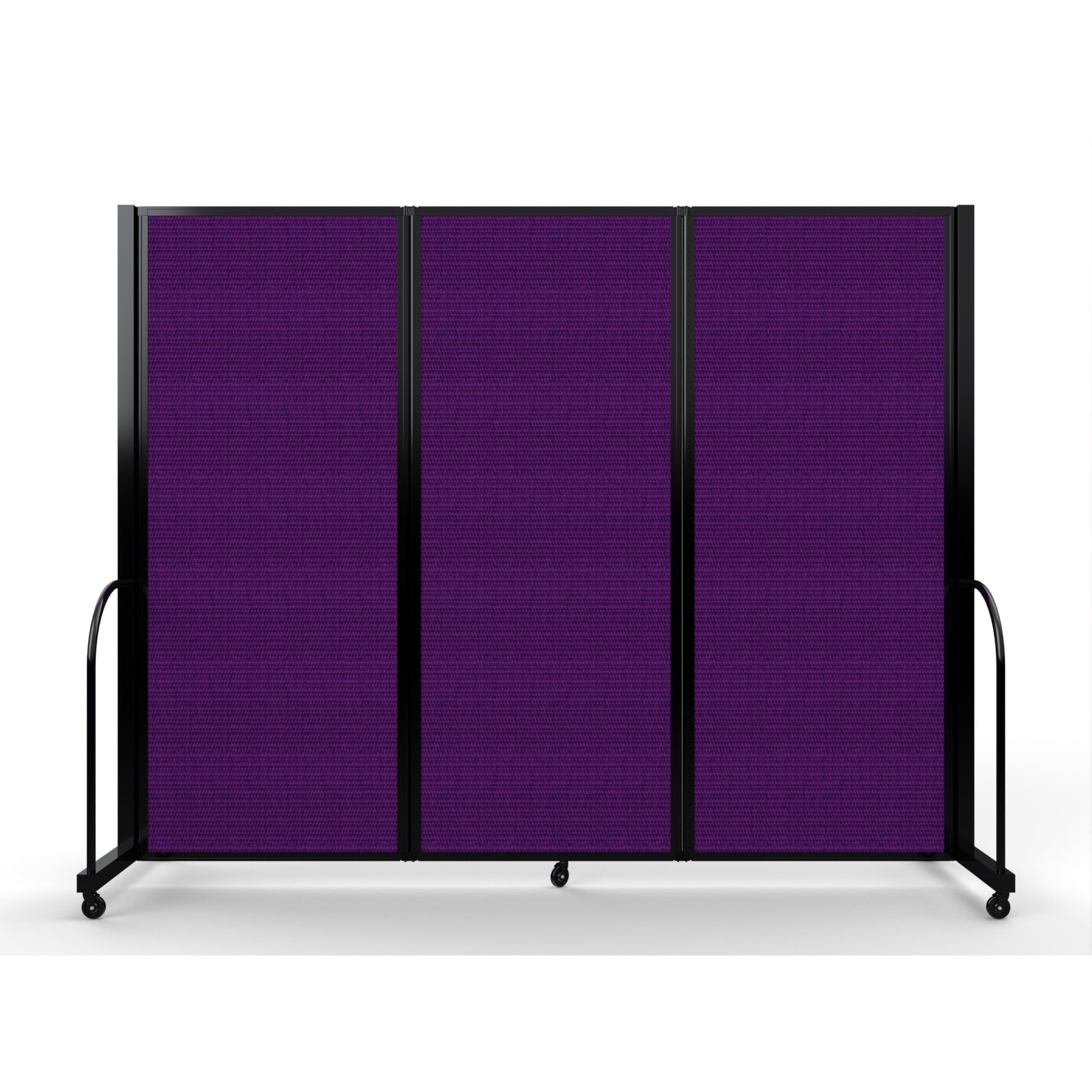 Screenflex Full Motion Divider, 6'10" x 8'7", Black Frame, Purple