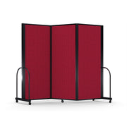 Screenflex Full Motion Divider, 6'10" x 8'7", Black Frame, Primary Red
