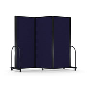 Screenflex Full Motion Divider, 6'10" x 8'7", Black Frame, Navy
