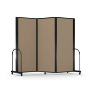 Screenflex Full Motion Divider, 6'10" x 8'7", Black Frame, Desert