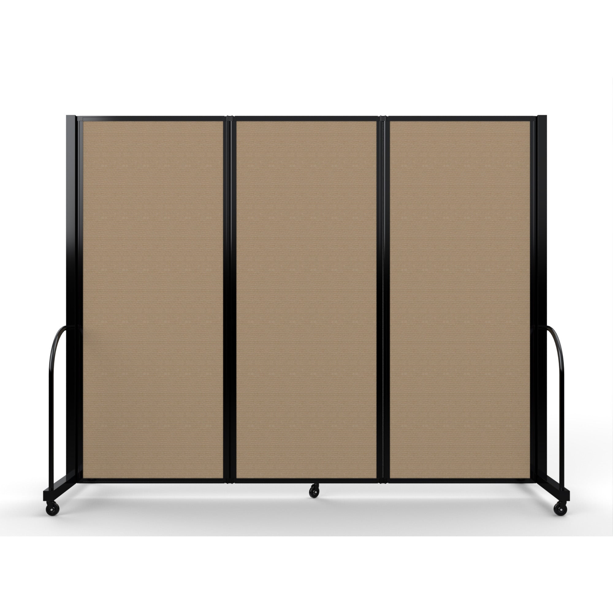 Screenflex Full Motion Divider, 6'10" x 8'7", Black Frame, Desert