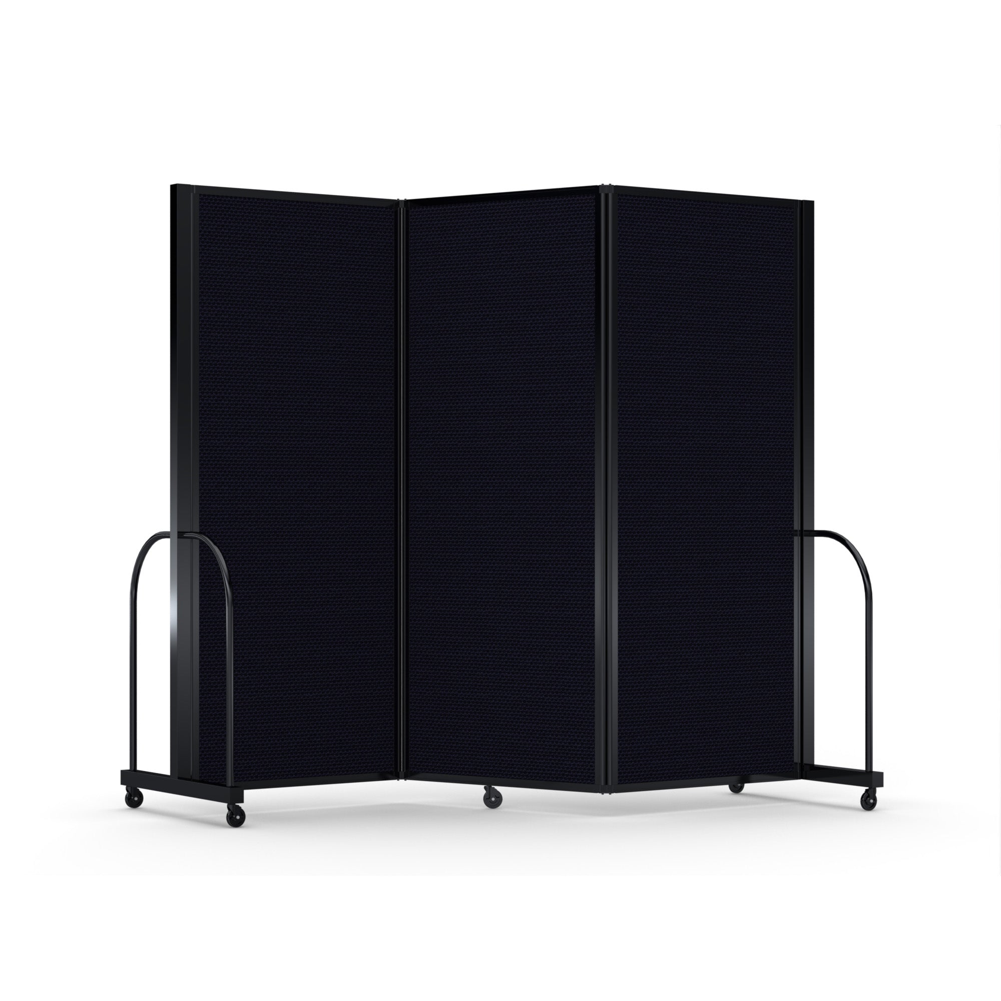 Screenflex Full Motion Divider, 6'10" x 8'7", Black Frame, Black