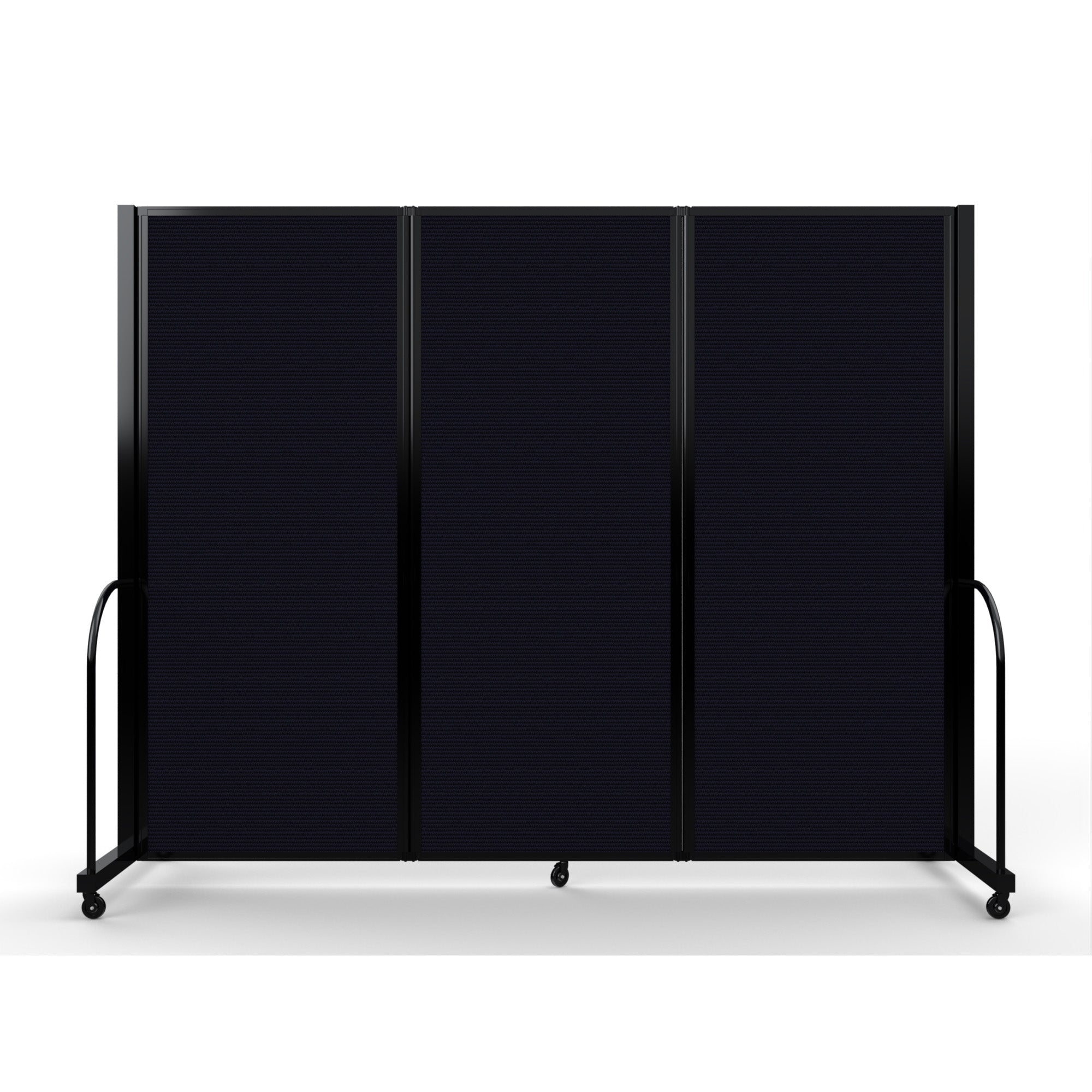 Screenflex Full Motion Divider, 6'10" x 8'7", Black Frame, Black
