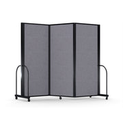 Screenflex Full Motion Divider, 6'10" x 8'7", Black Frame, Select Gray