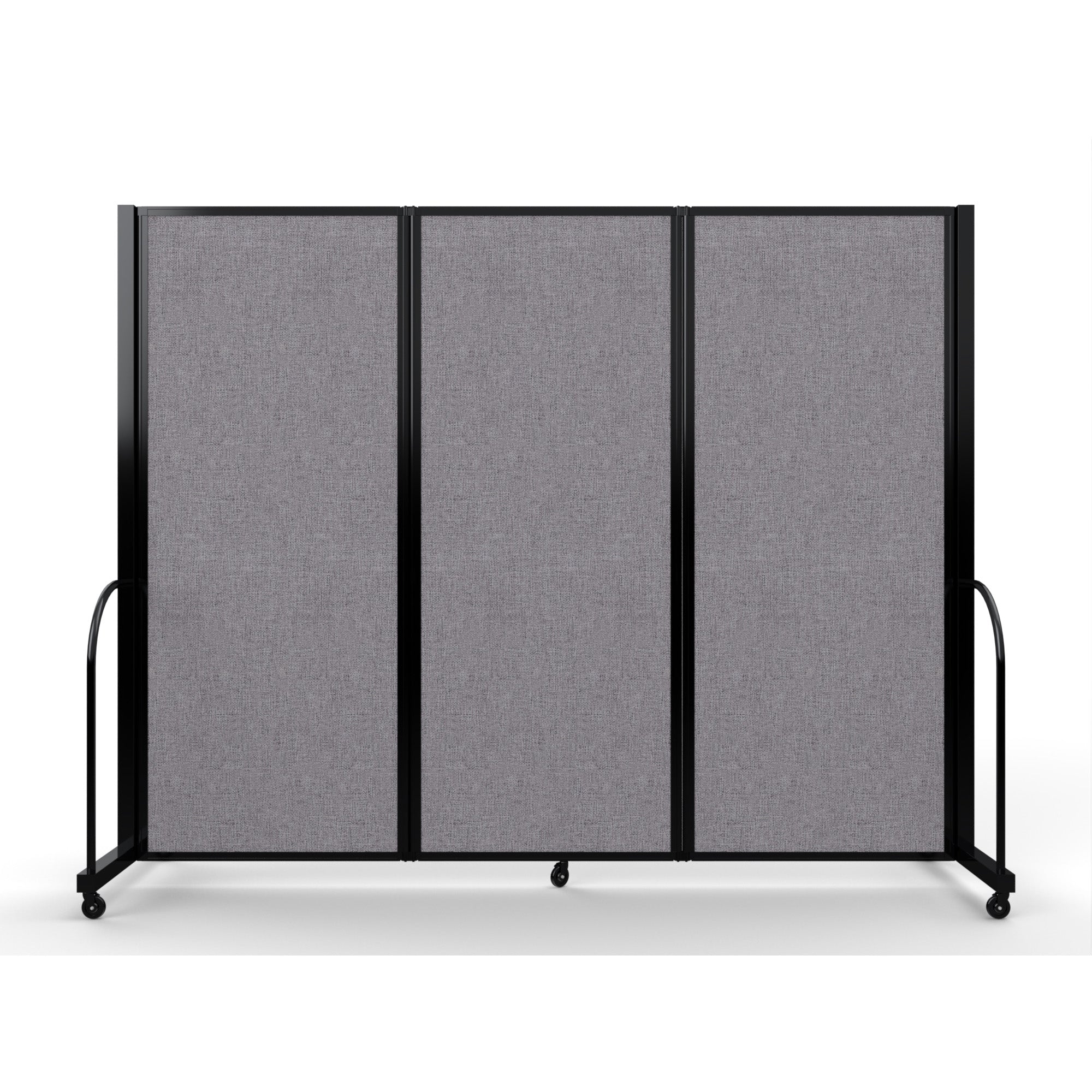 Screenflex Full Motion Divider, 6'10" x 8'7", Black Frame, Select Gray