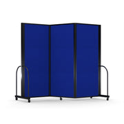 Screenflex Full Motion Divider, 6'10" x 8'7", Black Frame, Royal Blue