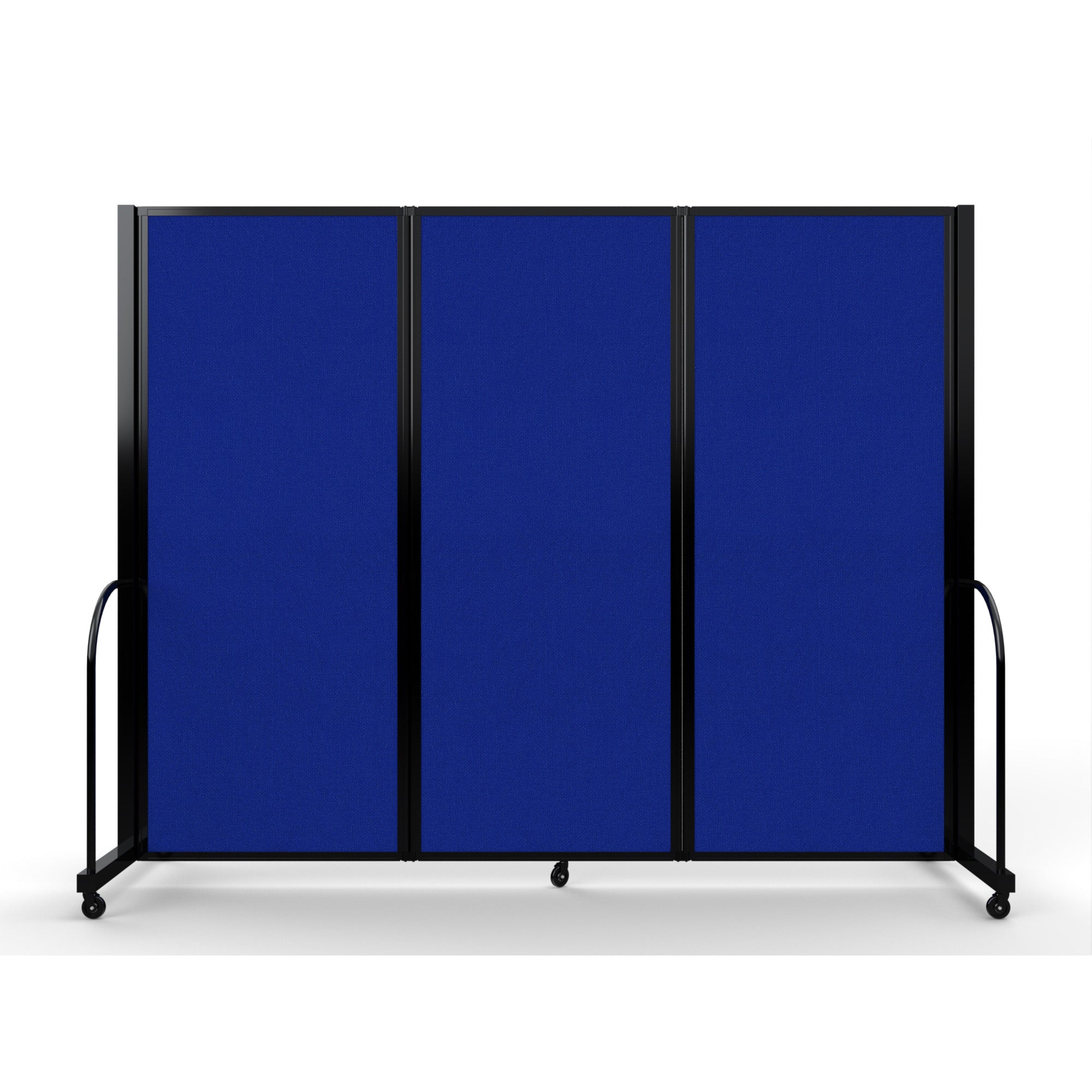 Screenflex Full Motion Divider, 6'10" x 8'7", Black Frame, Royal Blue