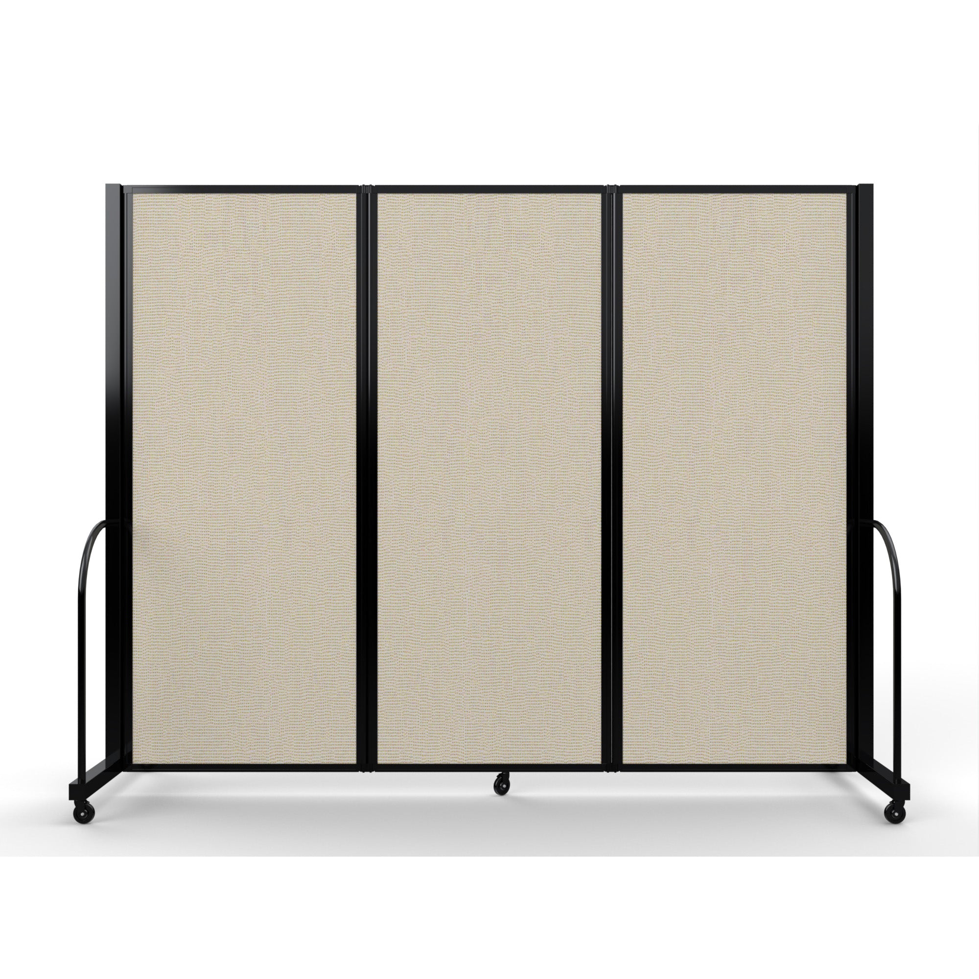 Screenflex Full Motion Divider, 6'10" x 8'7", Black Frame, Sand
