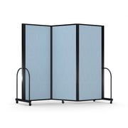 Screenflex Full Motion Divider, 6'10" x 8'7", Black Frame, Blue Tide Vinyl