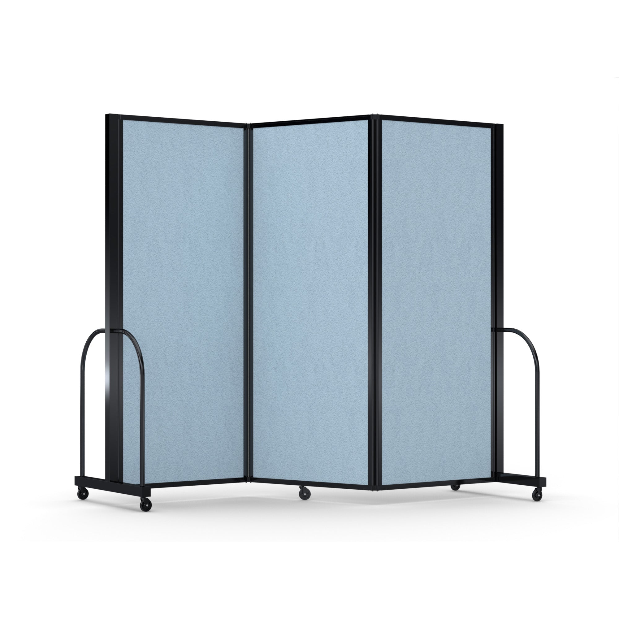 Screenflex Full Motion Divider, 6'10" x 8'7", Black Frame, Blue Tide Vinyl