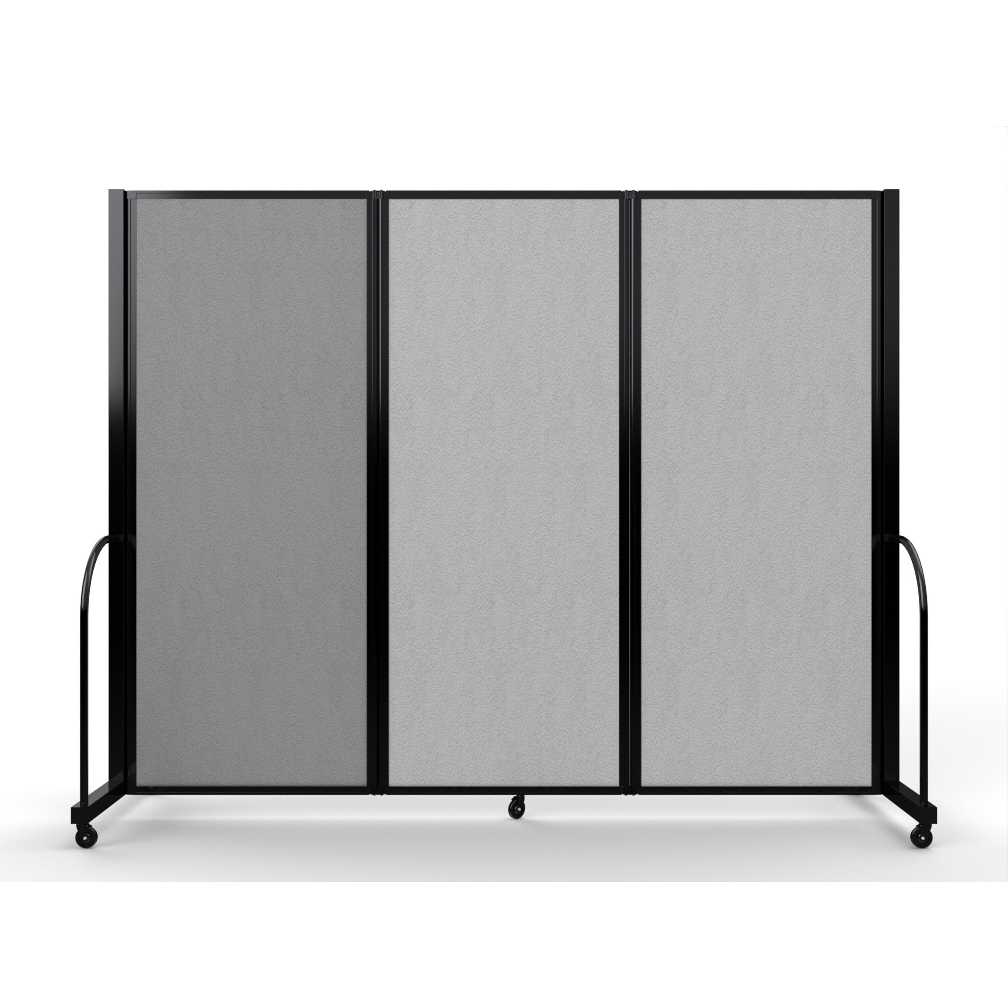 Screenflex Full Motion Divider, 6'10" x 8'7", Black Frame, Granite Vinyl