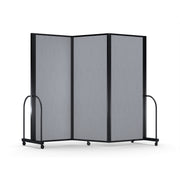 Screenflex Full Motion Divider, 6'10" x 8'7", Black Frame, Granite Vinyl