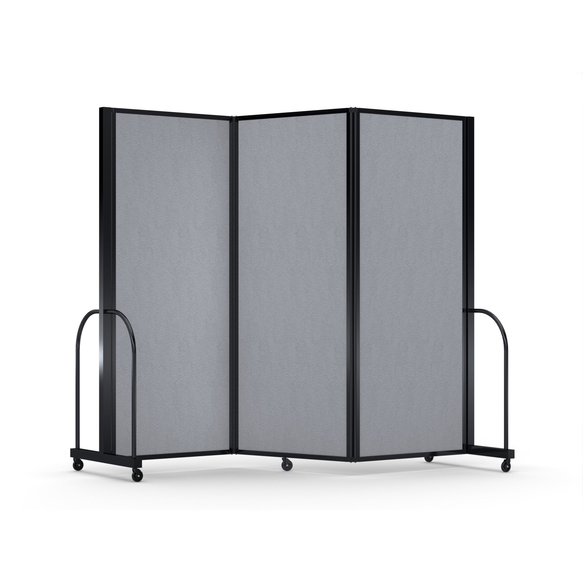 Screenflex Full Motion Divider, 6'10" x 8'7", Black Frame, Granite Vinyl