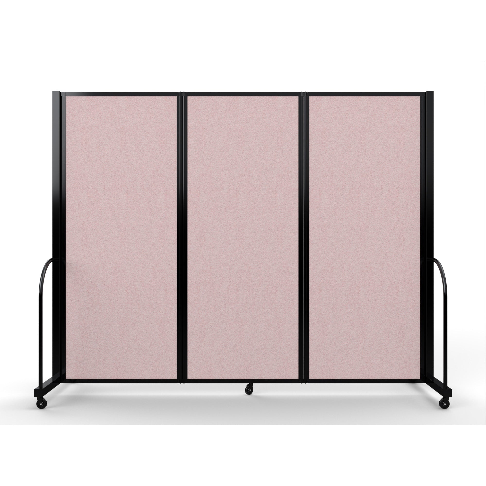 Screenflex Full Motion Divider, 6'10" x 8'7", Black Frame, Raspberry Mist Vinyl