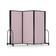 Screenflex Full Motion Divider, 6'10" x 8'7", Black Frame, Raspberry Mist Vinyl