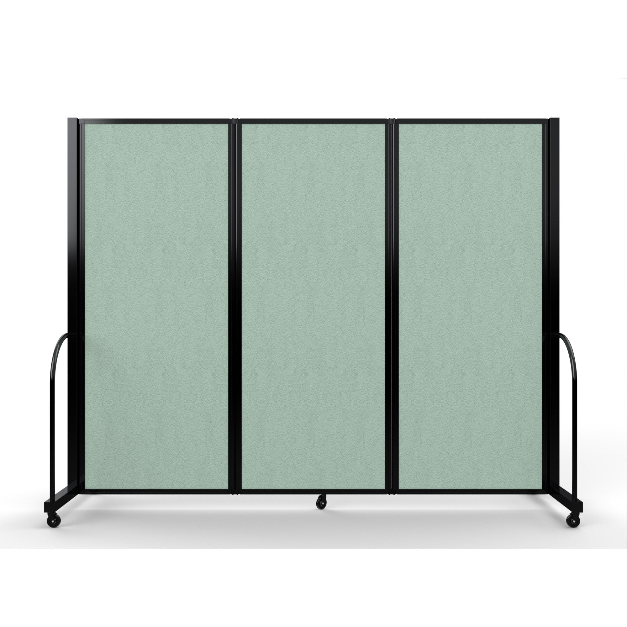 Screenflex Full Motion Divider, 6'10" x 8'7", Black Frame, Mint Vinyl