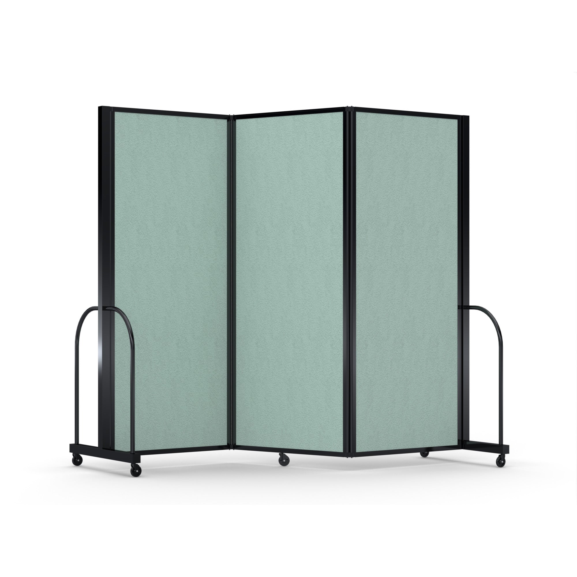 Screenflex Full Motion Divider, 6'10" x 8'7", Black Frame, Mint Vinyl
