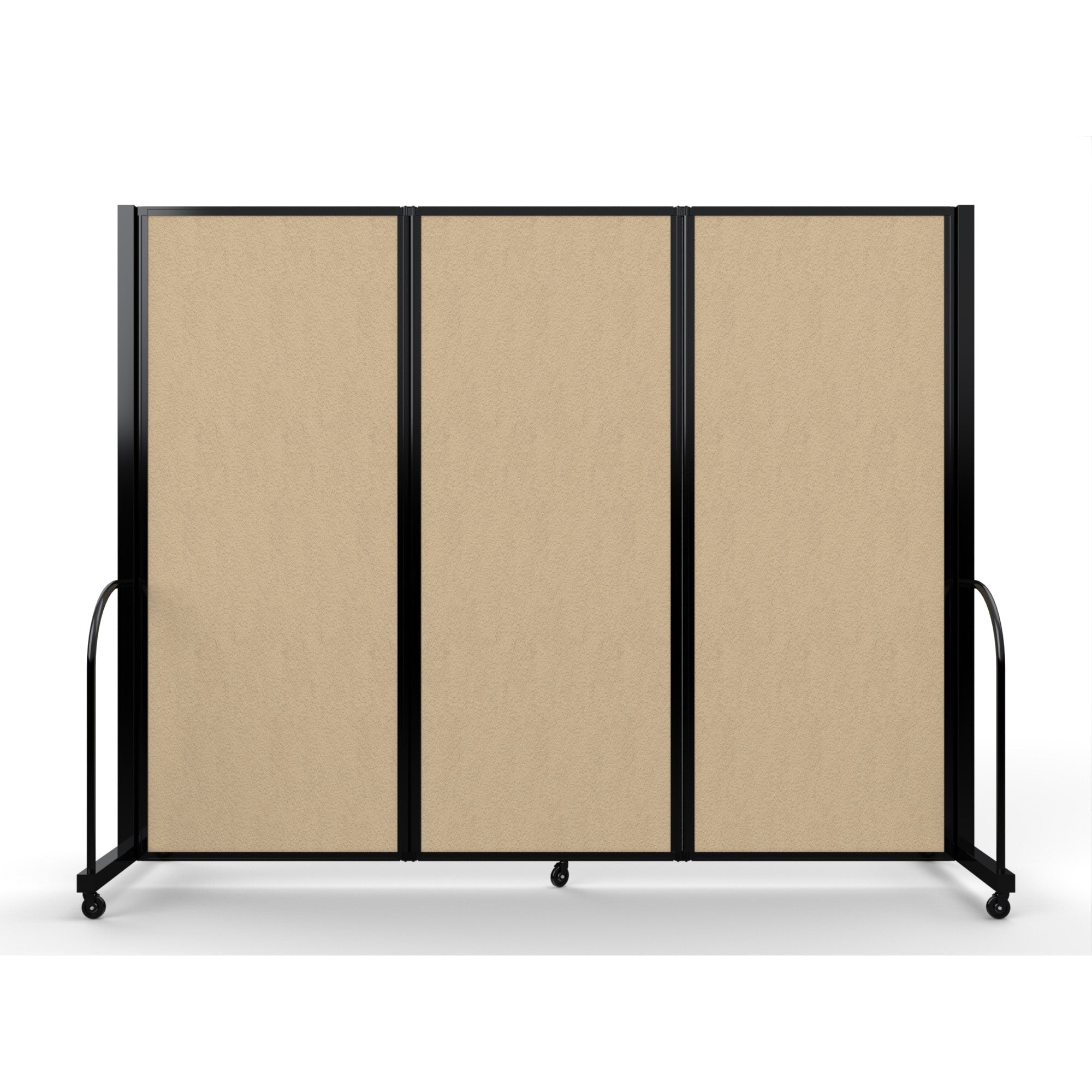 Screenflex Full Motion Divider, 6'10" x 8'7", Black Frame, Sandalwood Vinyl