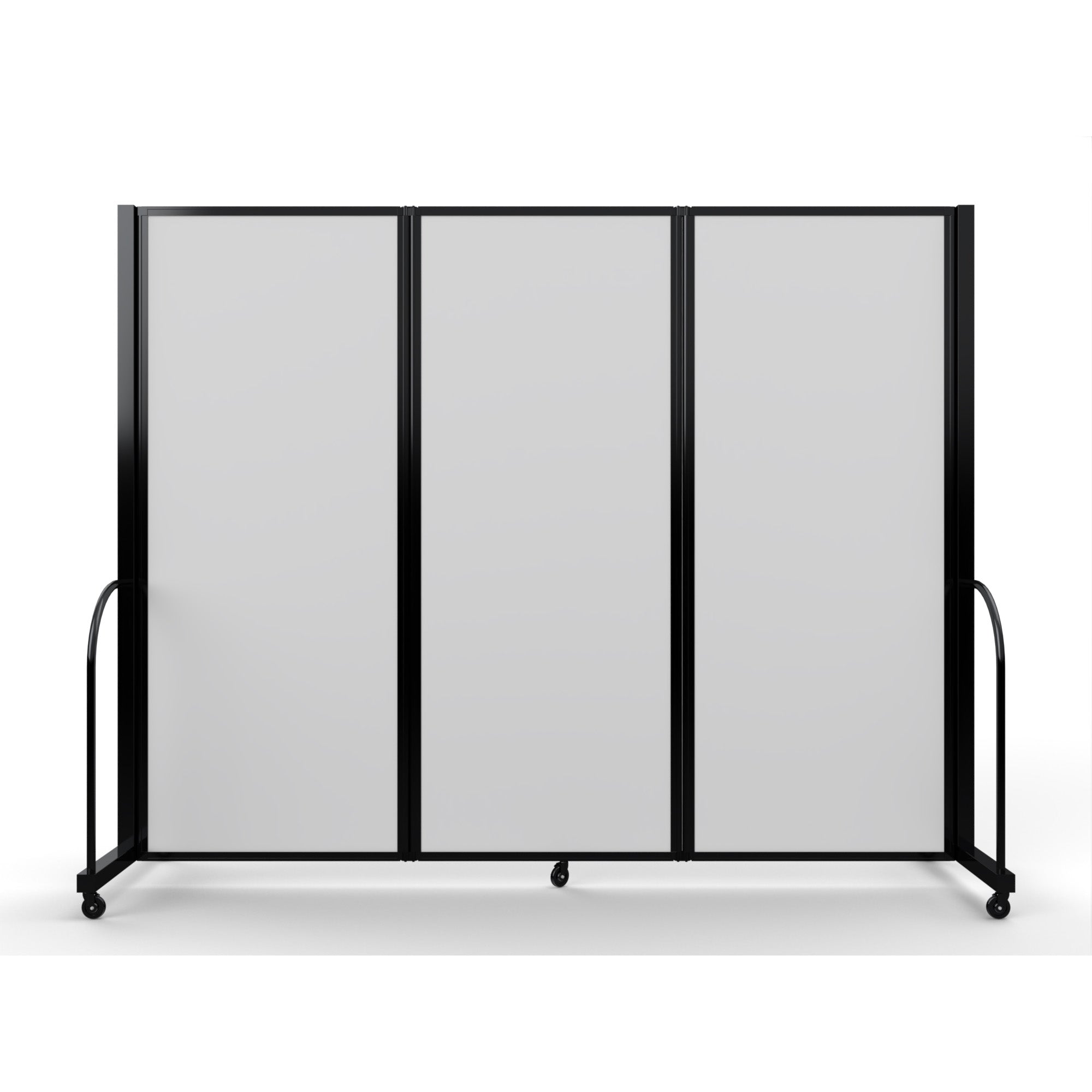 Screenflex Full Motion Divider, 6'10" x 8'7", Black Frame, Ice Vinyl