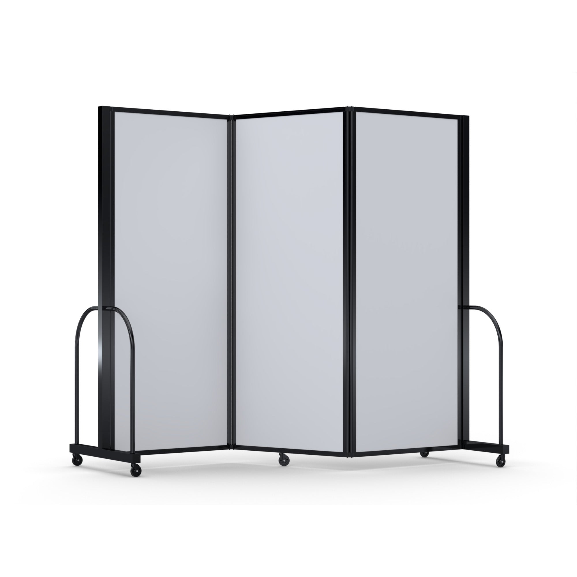 Screenflex Full Motion Divider, 6'10" x 8'7", Black Frame, Ice Vinyl