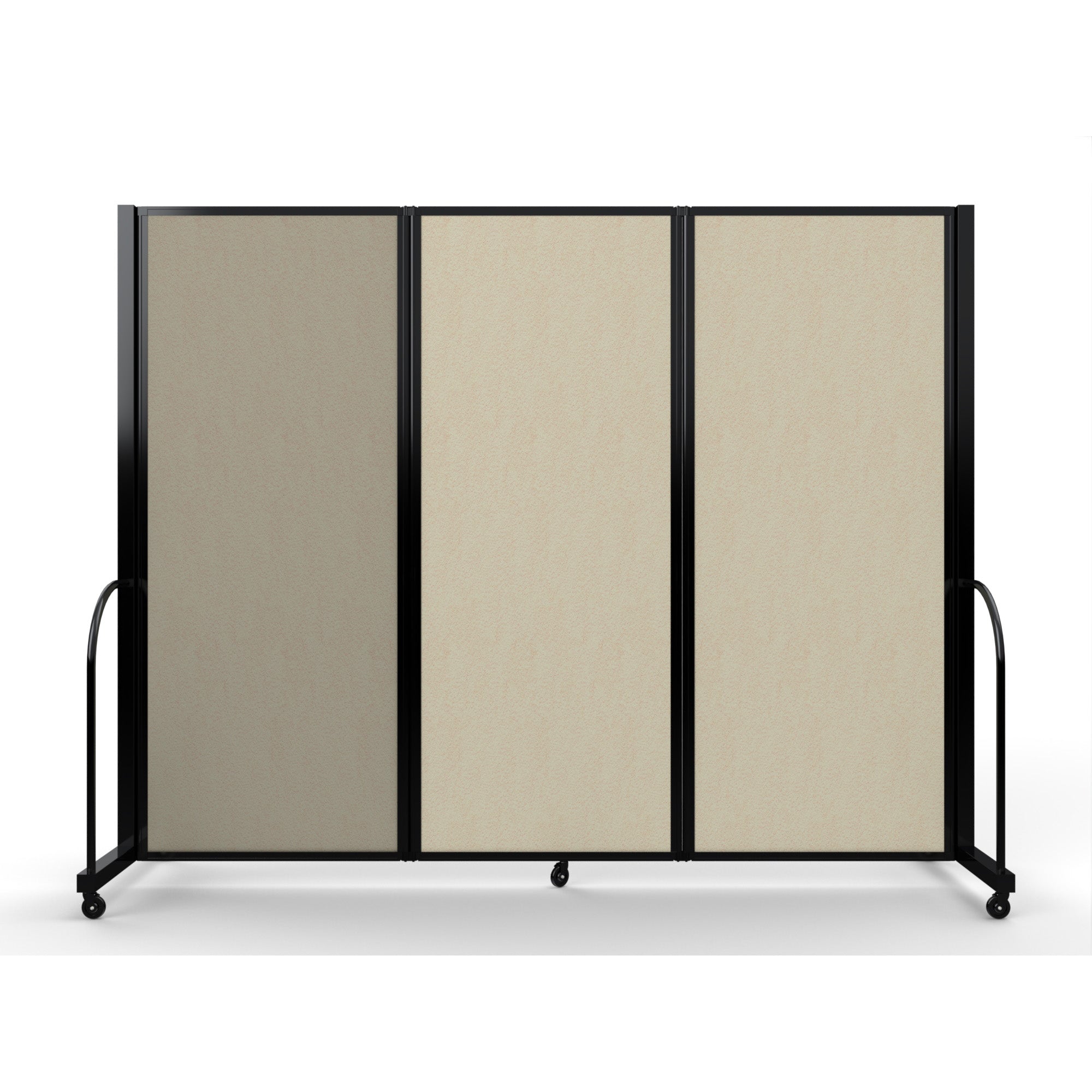 Screenflex Full Motion Divider, 6'10" x 8'7", Black Frame, Hazelnut Vinyl