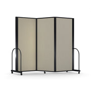 Screenflex Full Motion Divider, 6'10" x 8'7", Black Frame, Hazelnut Vinyl
