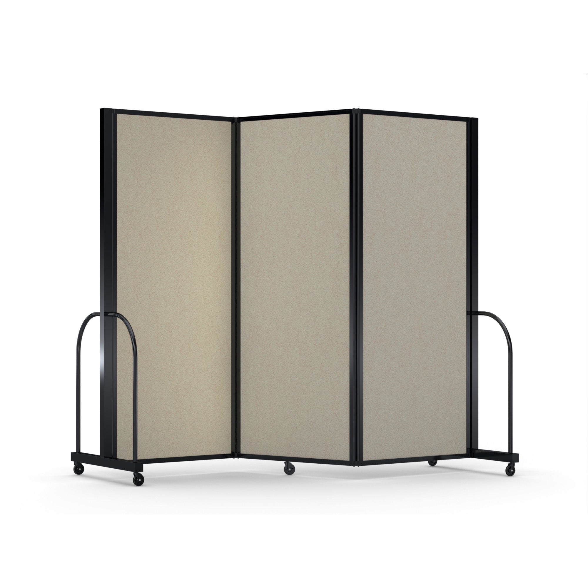 Screenflex Full Motion Divider, 6'10" x 8'7", Black Frame, Hazelnut Vinyl