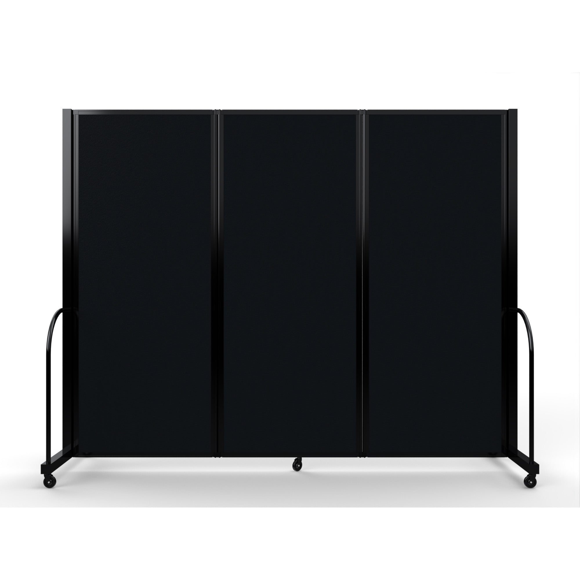 Screenflex Full Motion Divider, 6'10" x 8'7", Black Frame, Coal Vinyl