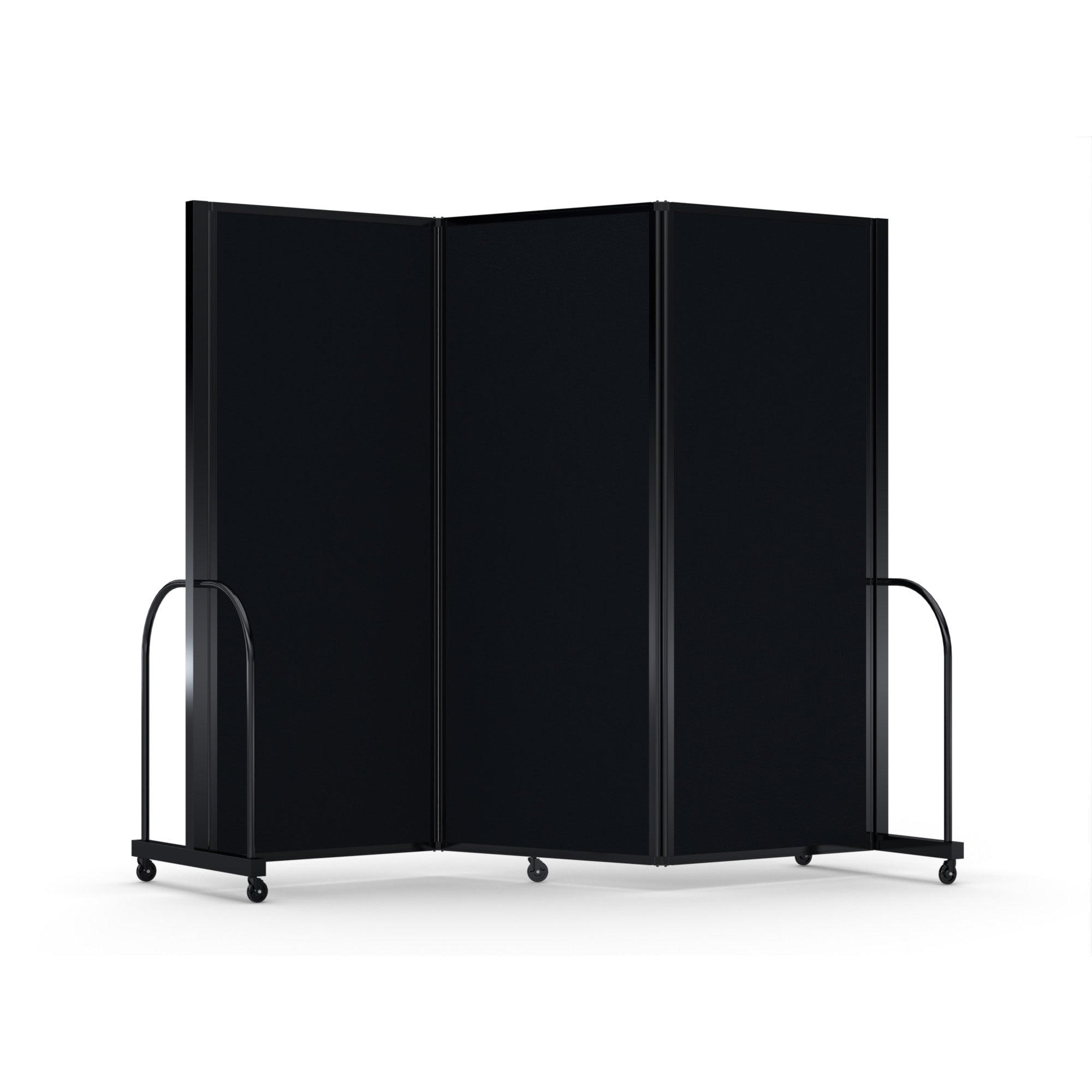 Screenflex Full Motion Divider, 6'10" x 8'7", Black Frame, Coal Vinyl