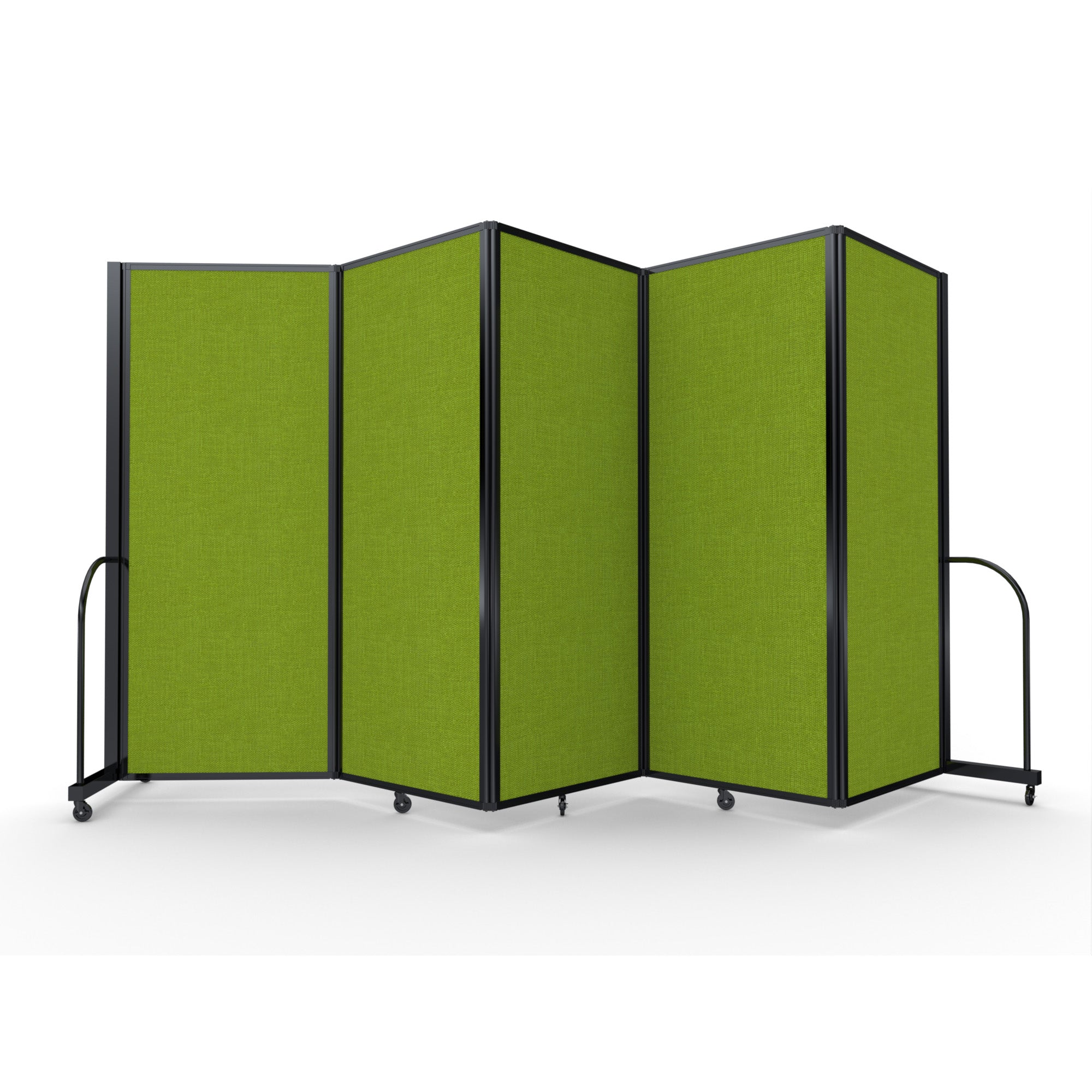 Screenflex Full Motion Divider, 6'10" x 14'1", Black Frame, Apple Green