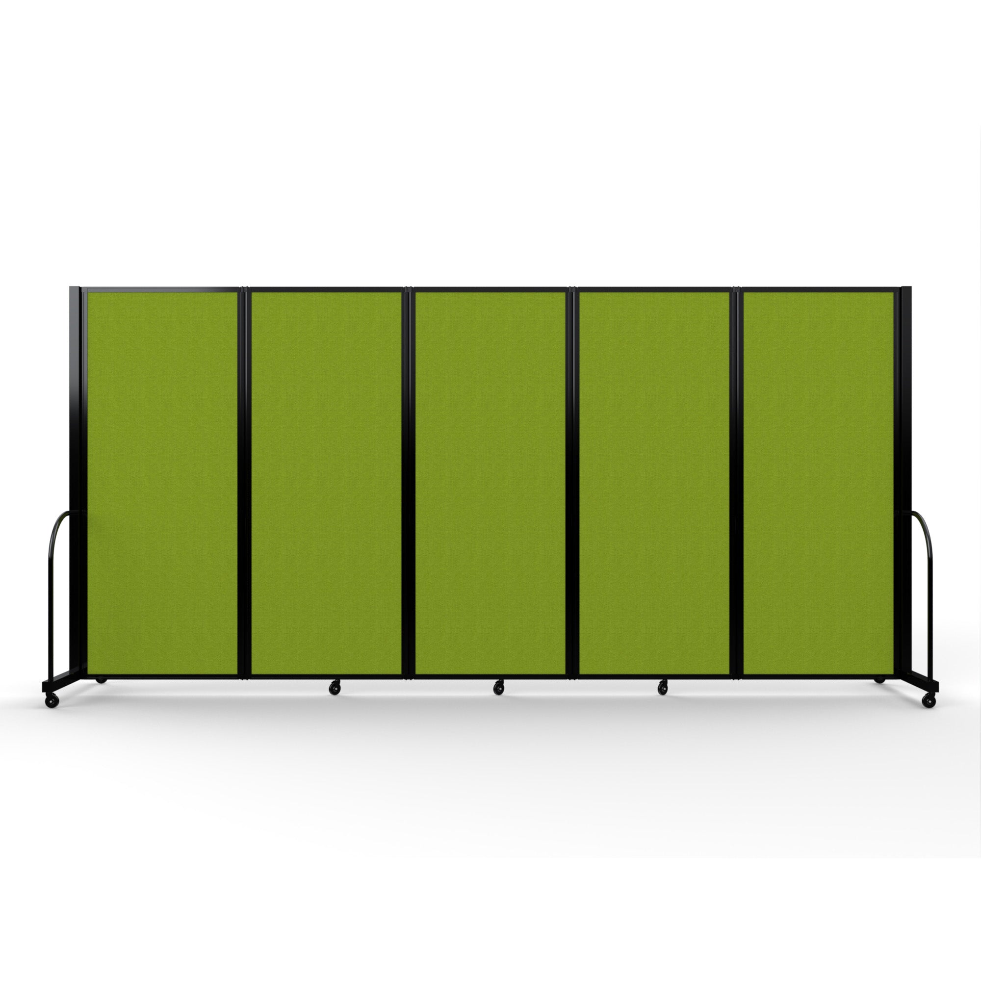 Screenflex Full Motion Divider, 6'10" x 14'1", Black Frame, Apple Green