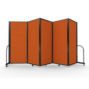 Screenflex Full Motion Divider, 6'10" x 14'1", Black Frame, Orange