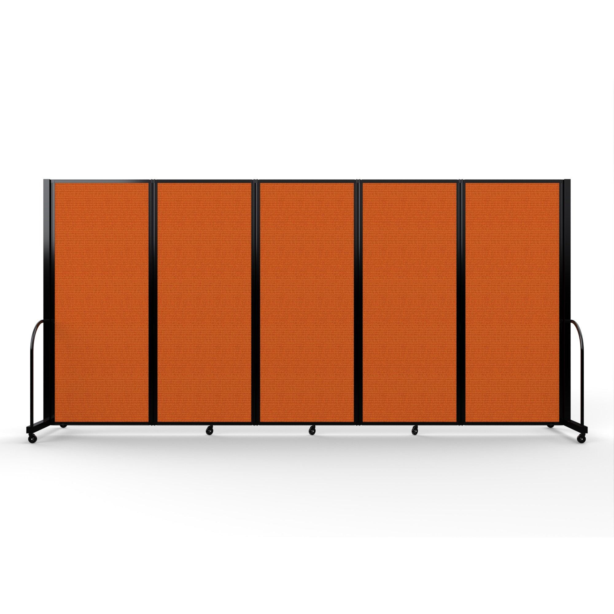 Screenflex Full Motion Divider, 6'10" x 14'1", Black Frame, Orange