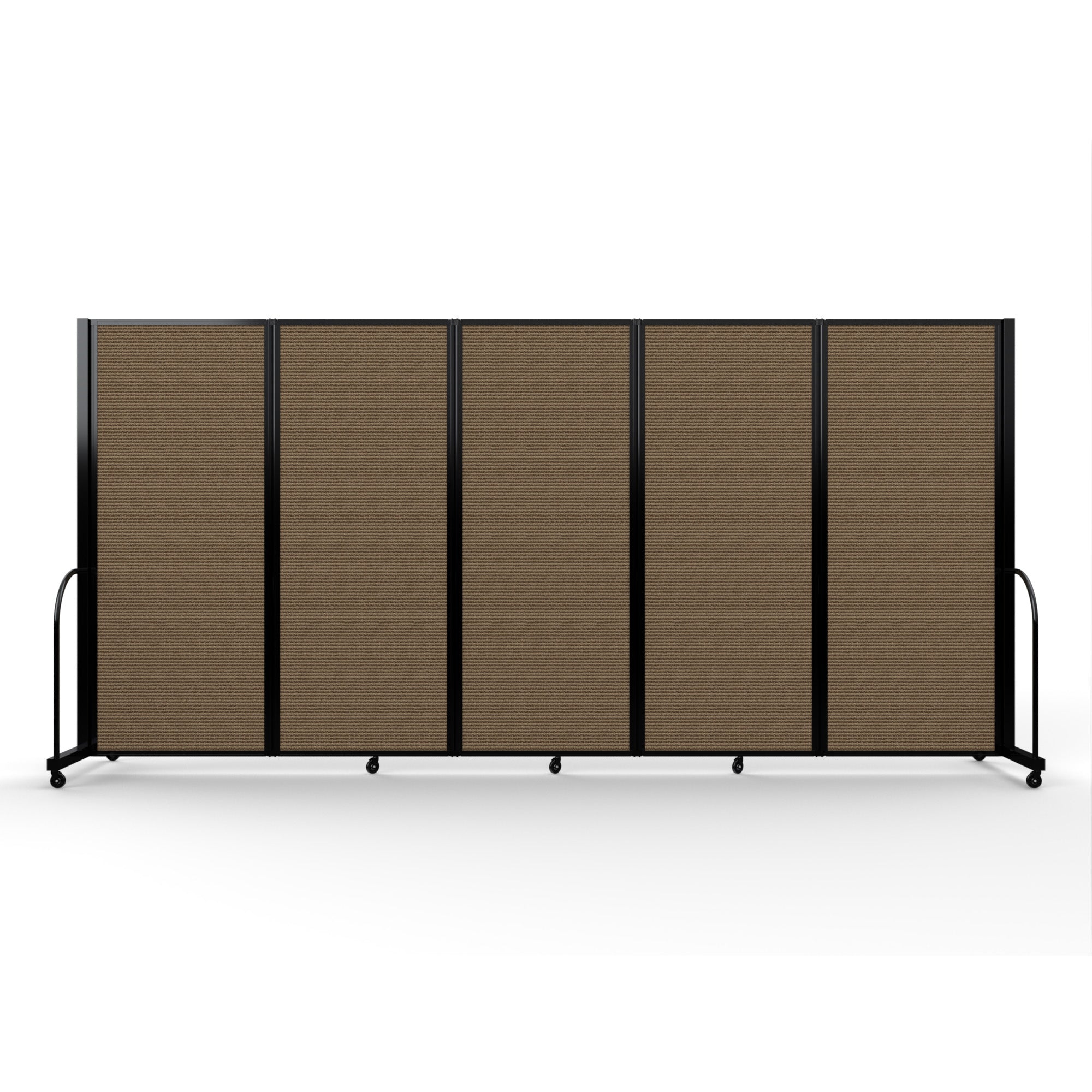 Screenflex Full Motion Divider, 6'10" x 14'1", Black Frame, Walnut