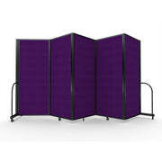 Screenflex Full Motion Divider, 6'10" x 14'1", Black Frame, Purple
