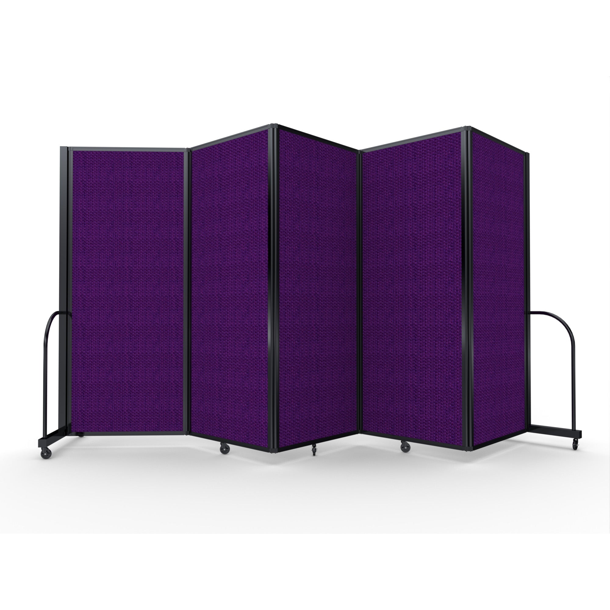 Screenflex Full Motion Divider, 6'10" x 14'1", Black Frame, Purple