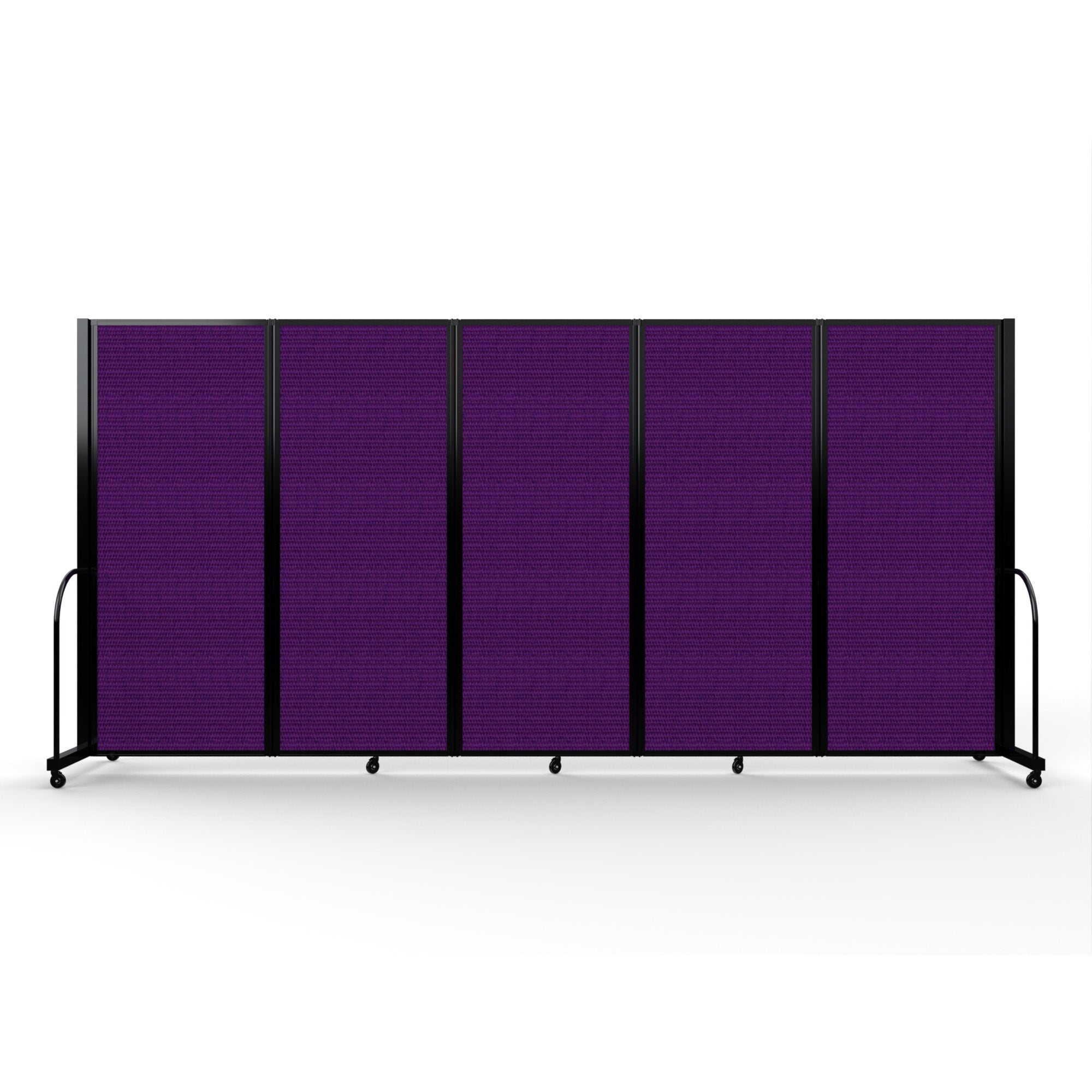 Screenflex Full Motion Divider, 6'10" x 14'1", Black Frame, Purple