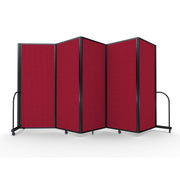 Screenflex Full Motion Divider, 6'10" x 14'1", Black Frame, Primary Red