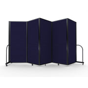 Screenflex Full Motion Divider, 6'10" x 14'1", Black Frame, Navy
