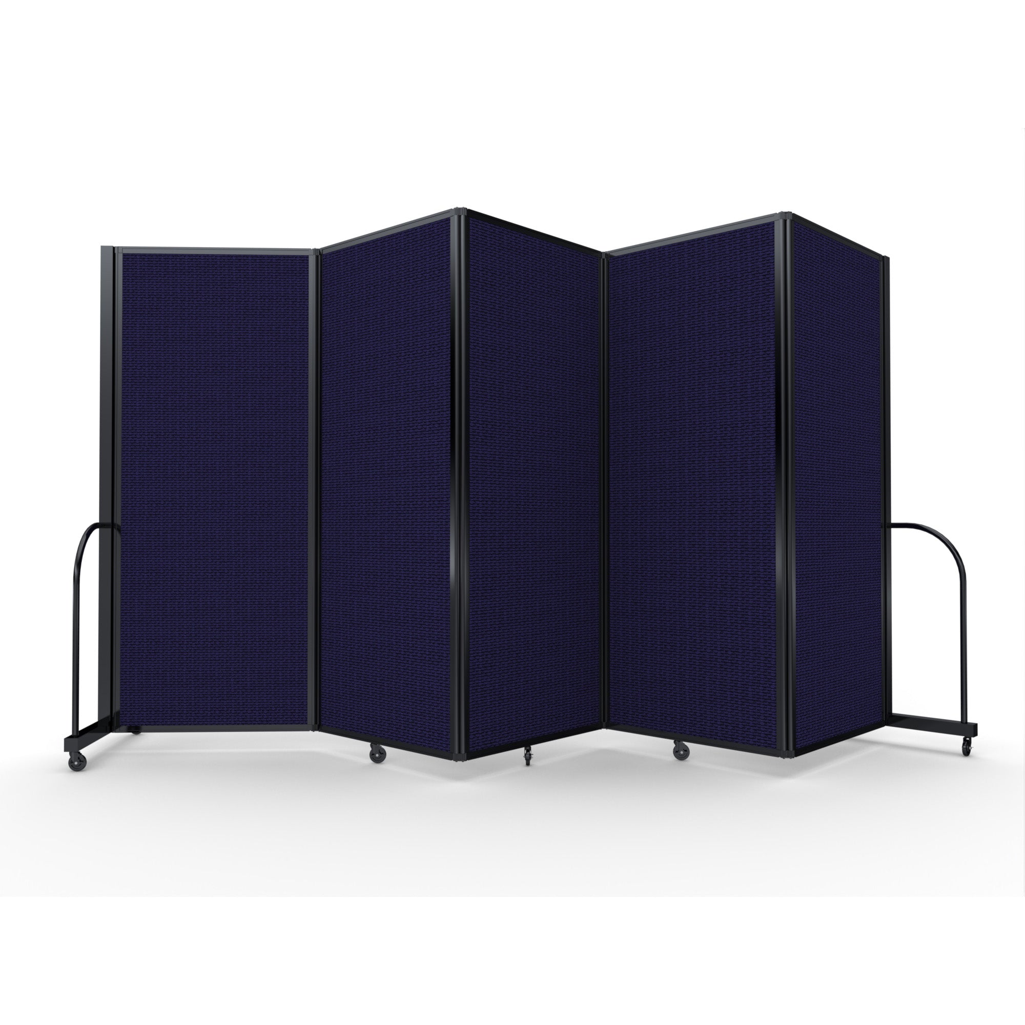 Screenflex Full Motion Divider, 6'10" x 14'1", Black Frame, Navy
