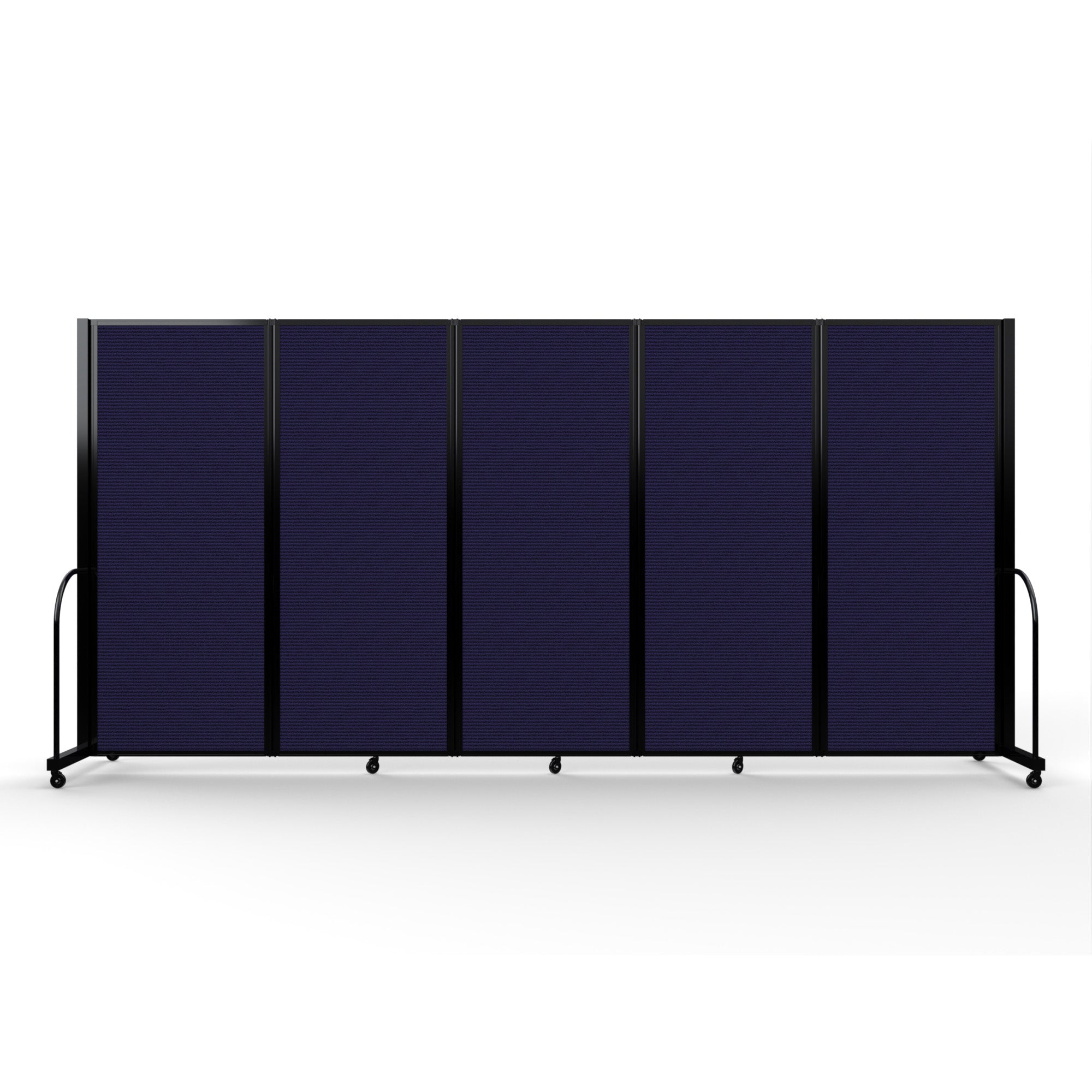 Screenflex Full Motion Divider, 6'10" x 14'1", Black Frame, Navy