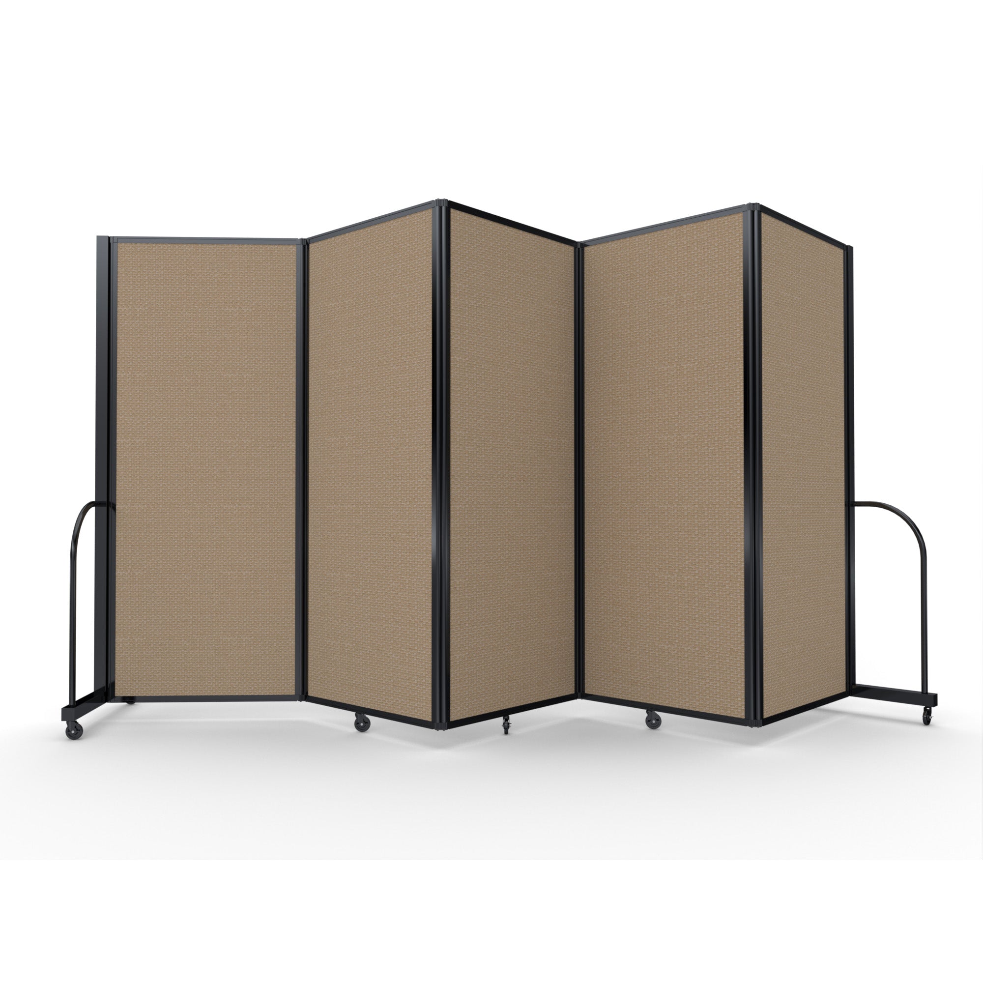 Screenflex Full Motion Divider, 6'10" x 14'1", Black Frame, Desert
